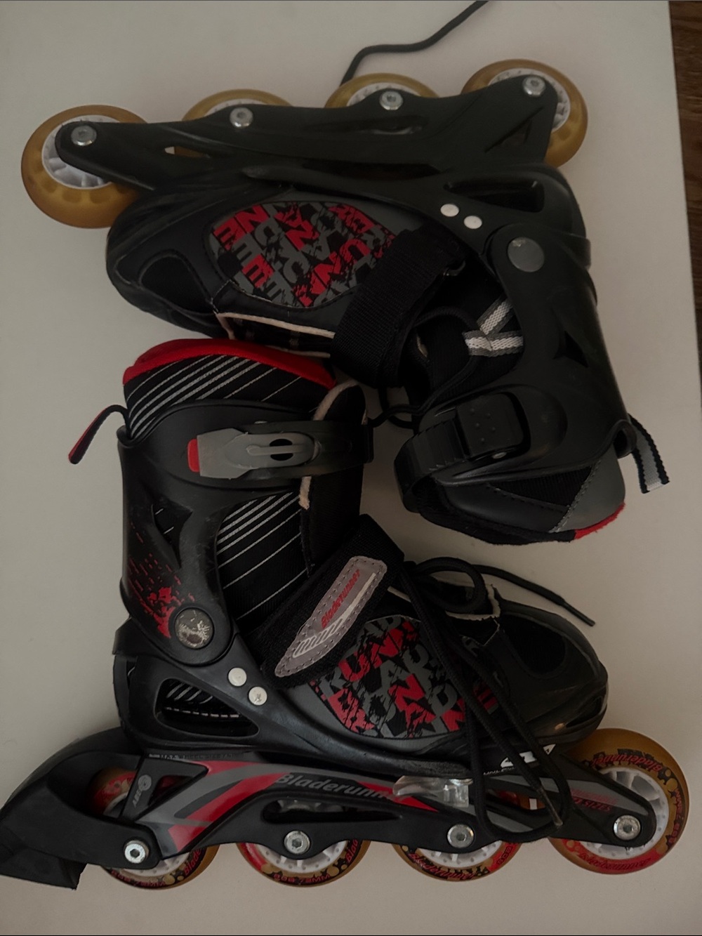 Kids Adjustable Inline Skates - Black and Red